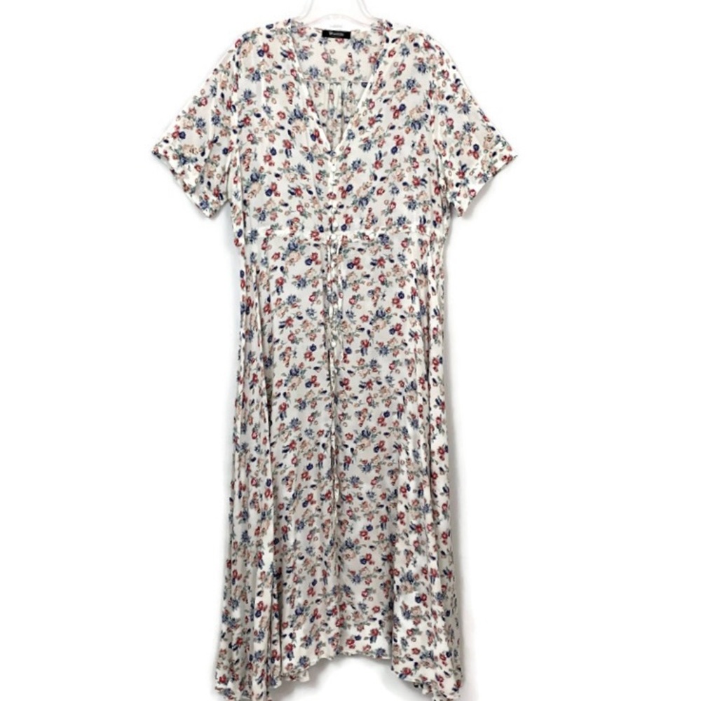 Wantdo floral long button front maxi dress